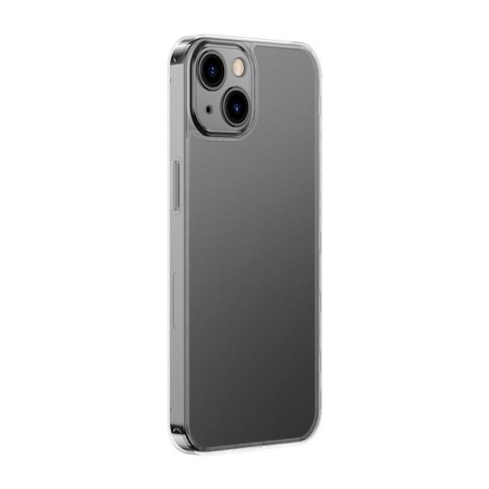 BASEUS - Baseus iPhone 13 Skal Frosted Glass med Gelram - Transparent