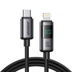 Joyroom - Joyroom USB-C - Lightning kabel 30W 1.2m med Display - Svart
