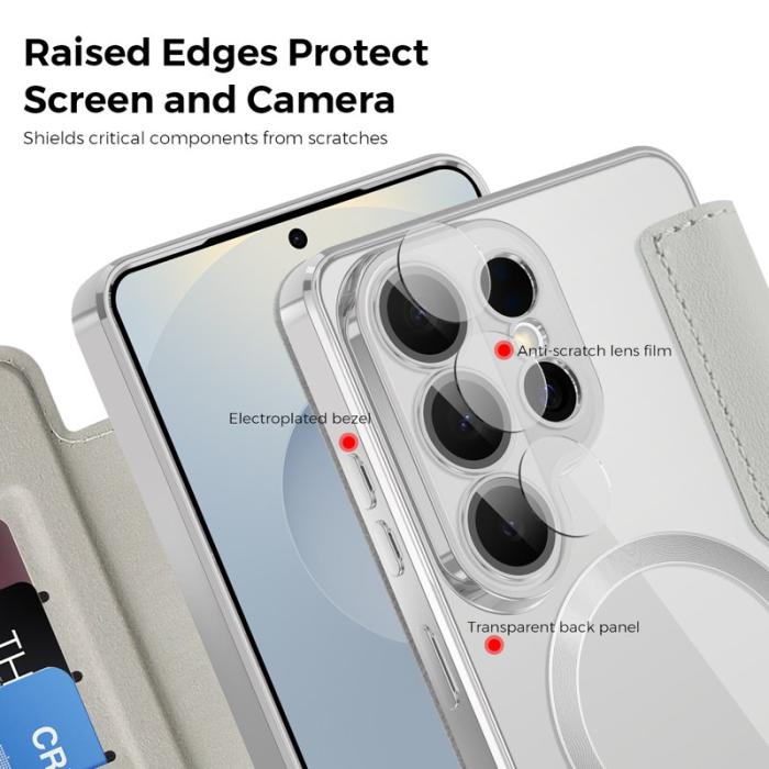 OEM - Mobilskal för Samsung Galaxy S26 Ultra Magnetiskt Konstläder - Titangrå