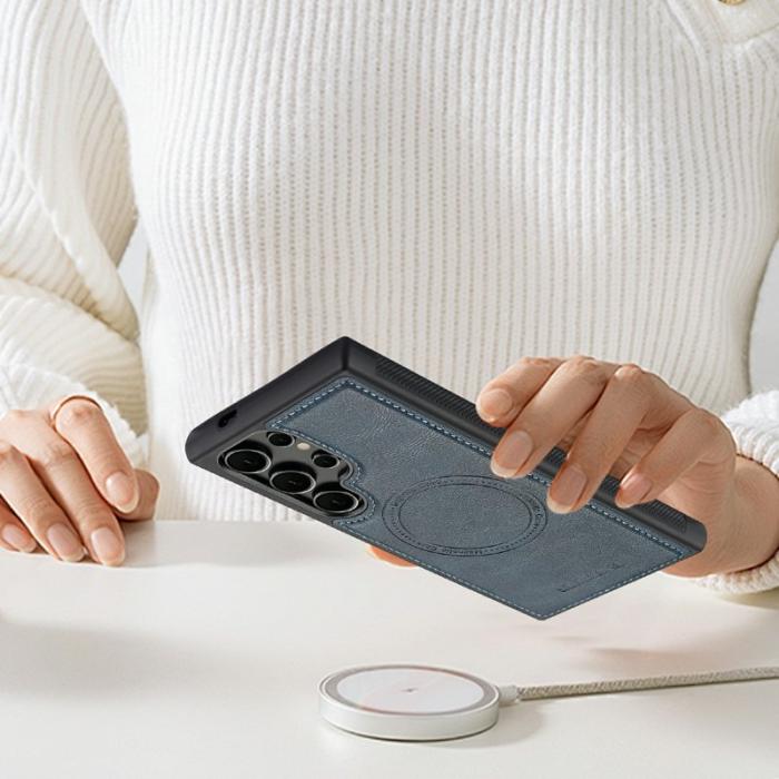 LC.imeeke - LC.IMEEKE Mobilskal för Samsung Galaxy S26 Ultra Magnetiskt Konstläder + TPU Blå
