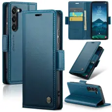 Caseme - CASEME Pl&aring;nboksfodral Konstl&auml;der f&ouml;r Samsung Galaxy S25 - Bl&aring;