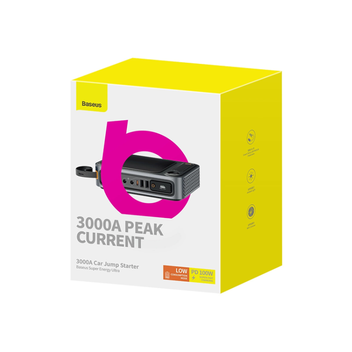 BASEUS - Baseus Powerbank Jump Starter 3000A Super Energy Ultra - Svart