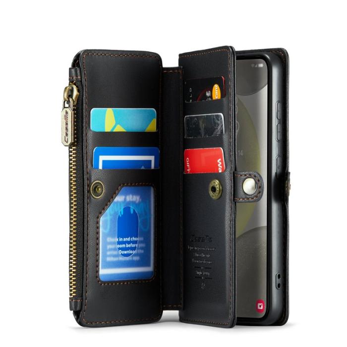 Caseme - CASEME Plånboksfodral Konstläder till Samsung Galaxy S25 - Svart
