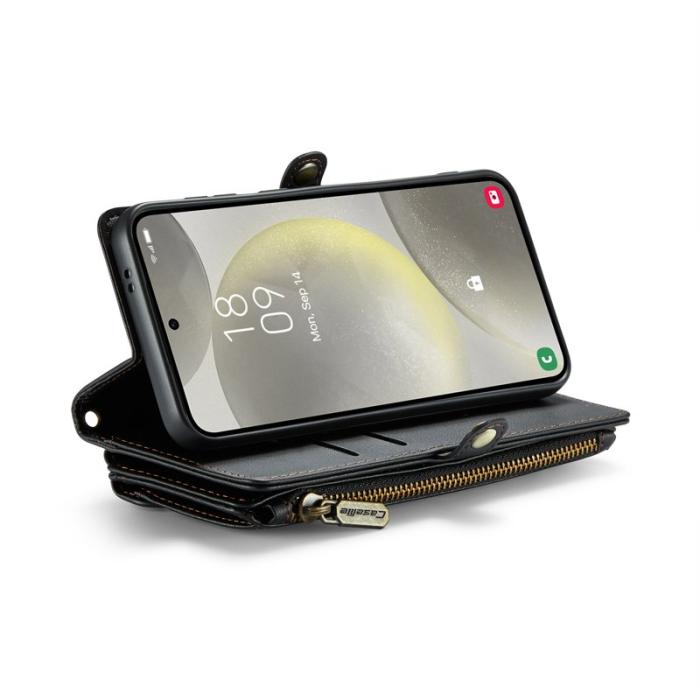 Caseme - CASEME Plånboksfodral Konstläder till Samsung Galaxy S25 - Svart