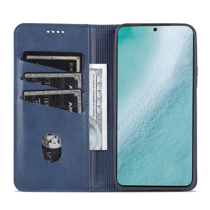 AZNS - AZNS Samsung Galaxy S22 Plånboksfodral Konstläder - Blå