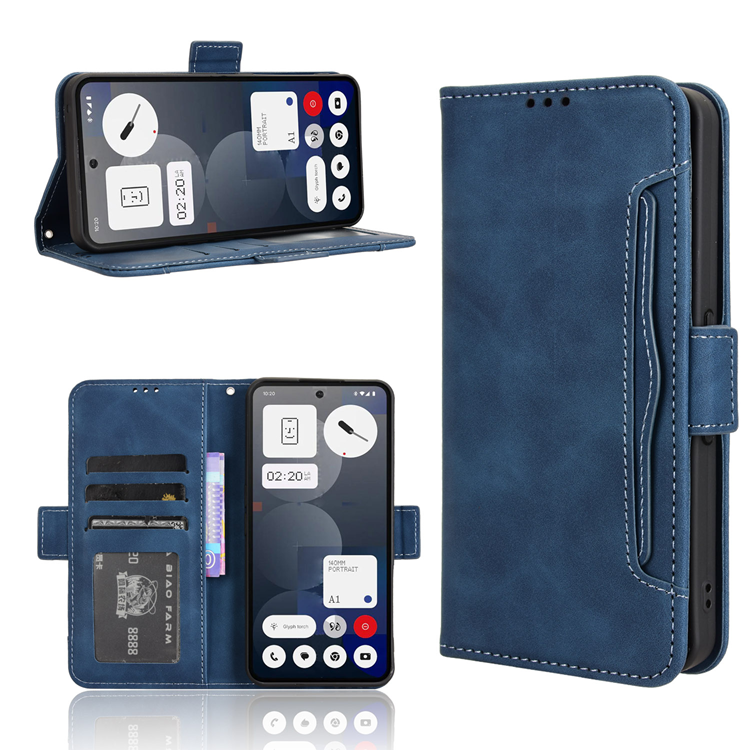 Nothing Phone (3a) Pro Plånboksfodral Läder - Blå | 2353 | AlltMobil