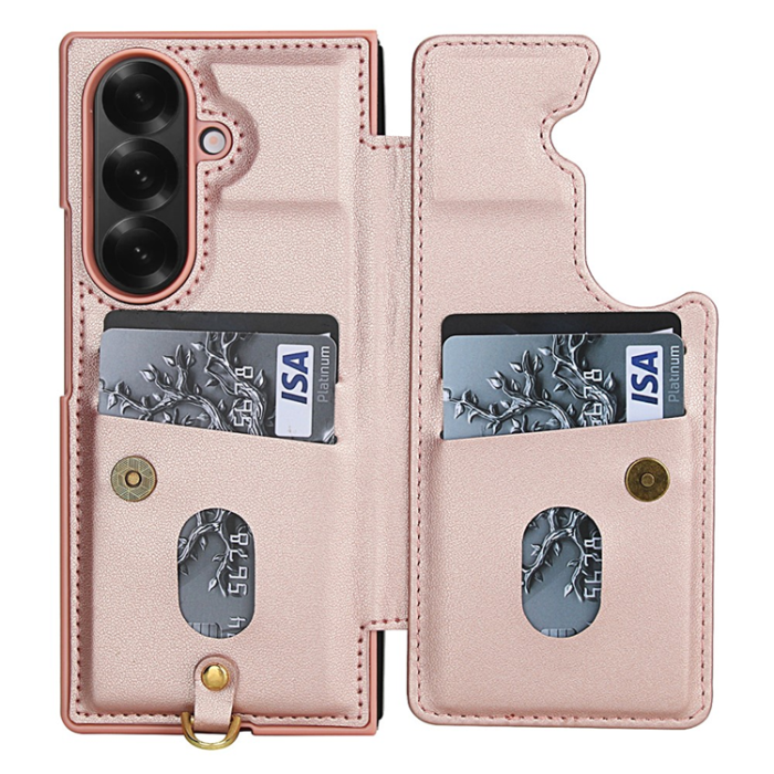 A-One Brand - Galaxy Z Fold7 Plånboksfodral Med 2 Remmar - Rosa