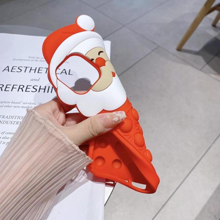 OEM - iPhone 11 Pro Mobilskal Silikon Santa Claus Pop It - Röd
