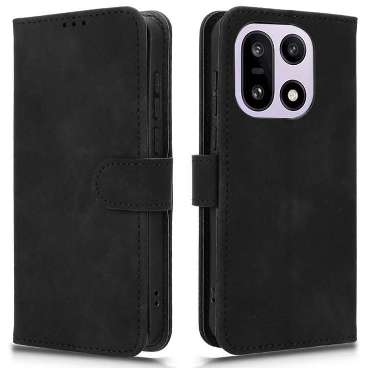 OnePlus 15 5G Plånboksfodral Skin Feel Anti Drop Konstläder (Svart) | 2353 | AlltMobil