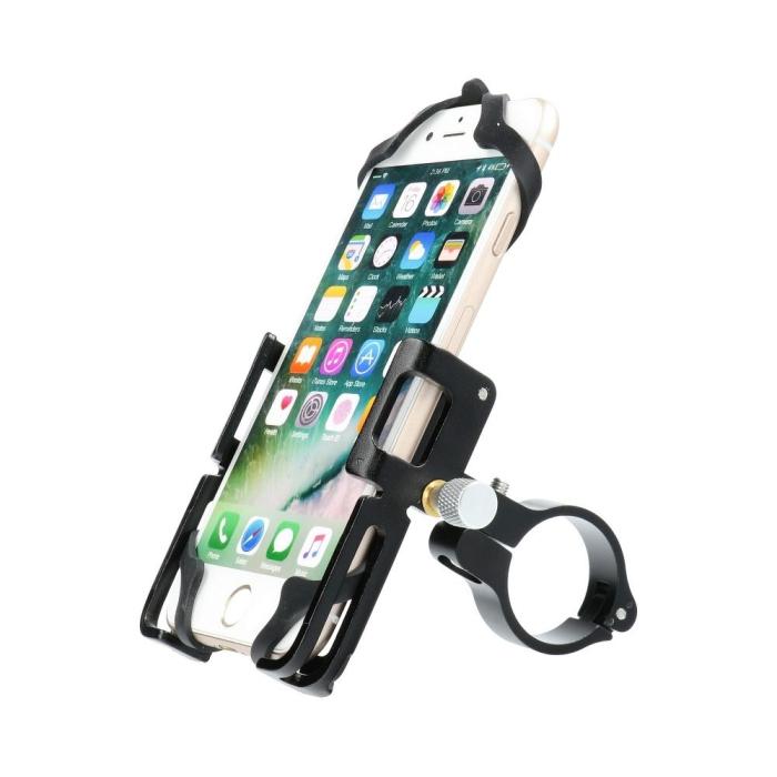 Gub - GUB Aluminium Cykel Mobilhållare P10 + Silicone Bandage - Svart