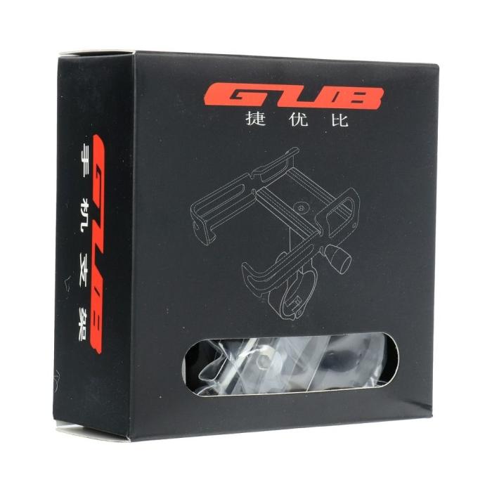 Gub - GUB Aluminium Cykel Mobilhållare P10 + Silicone Bandage - Svart