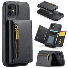 DG.MING - DG.MING M5 Pl&aring;nboksfodral iPhone 11 med kortfack och dragkedja - Svart