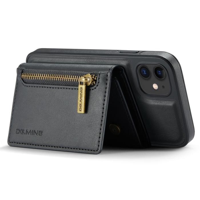 DG.MING - DG.MING M5 Plånboksfodral iPhone 11 med kortfack och dragkedja - Svart