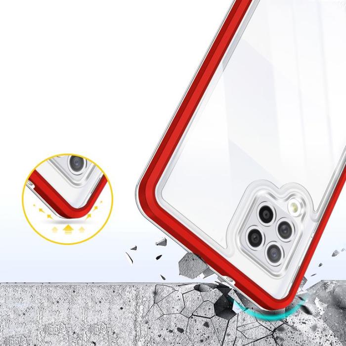 OEM - Galaxy A42 5G Skal Clear 3in1 - Röd