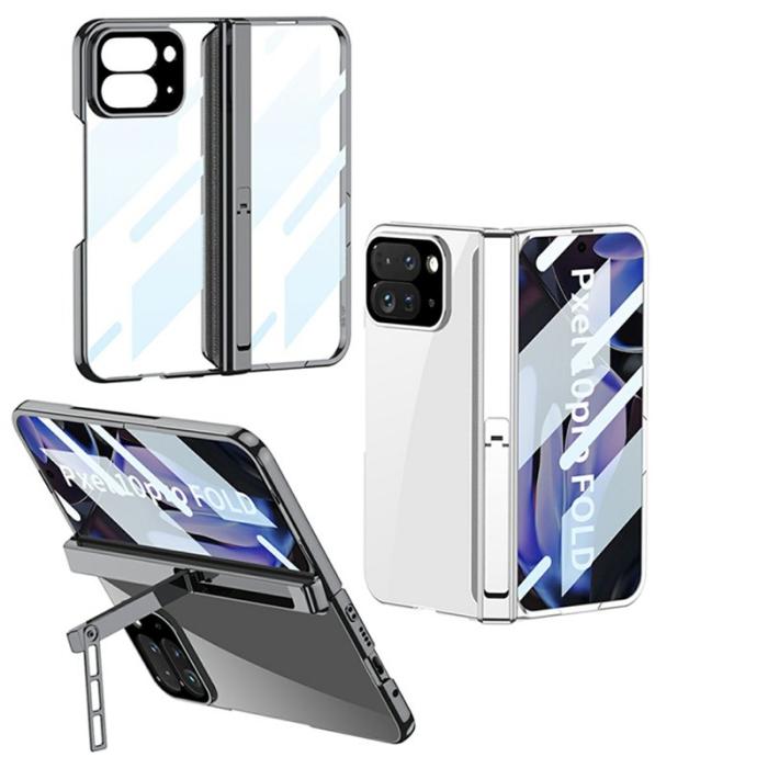 GKK - GKK Google Pixel 10 Pro Fold Fodral - Klar PC med Tempererat Glas - Svart