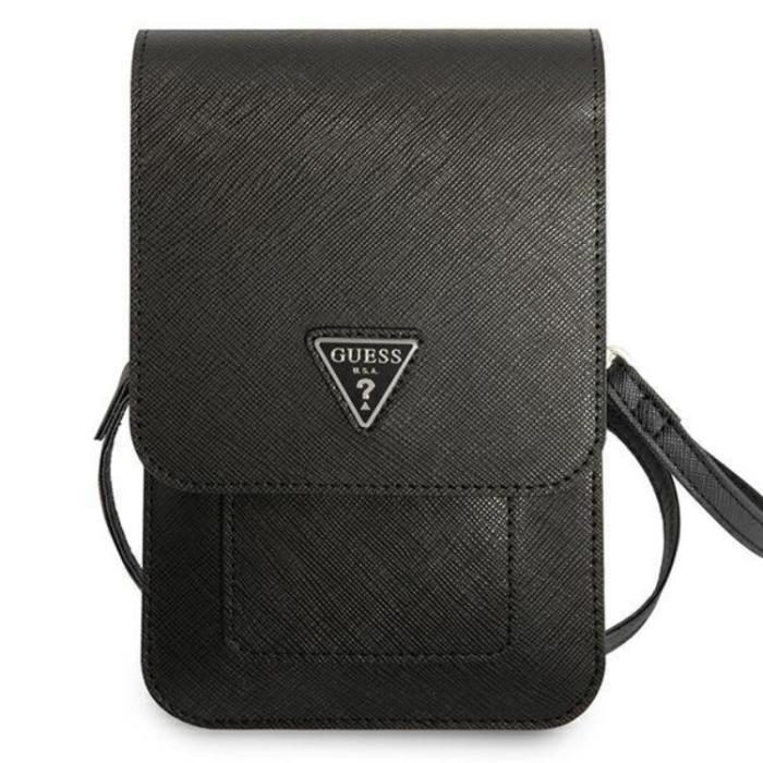 Guess - Guess Halsbandsfodral Saffiano Triangle - Svart