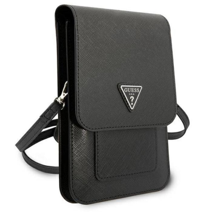 Guess - Guess Halsbandsfodral Saffiano Triangle - Svart