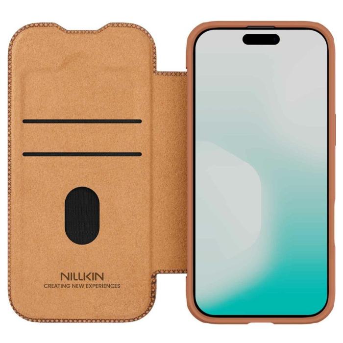 Nillkin - NILLKIN Qin Pro Series Mobilskal till iPhone Air med Kortfack - Brun