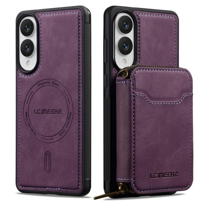 LC.imeeke - LC.IMEEKE L6 Samsung Galaxy S25 Edge Plånboksfodral Konstläder - Lila