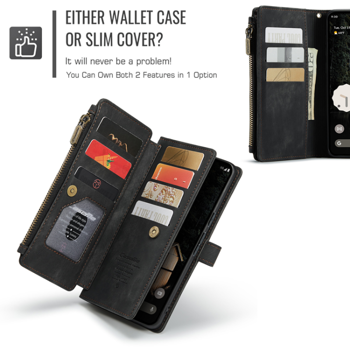 Caseme - CASEME Google Pixel 10 Pro XL Plånboksfodral Zipper C30 - Svart
