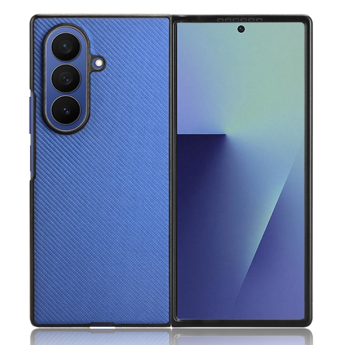 A-One Brand - Galaxy Z Fold7 Mobilskal Shockproof Carbon Fiber - Blå