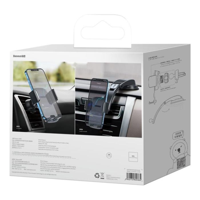 BASEUS - Baseus 2in1 Biltelefonhållare - Svart