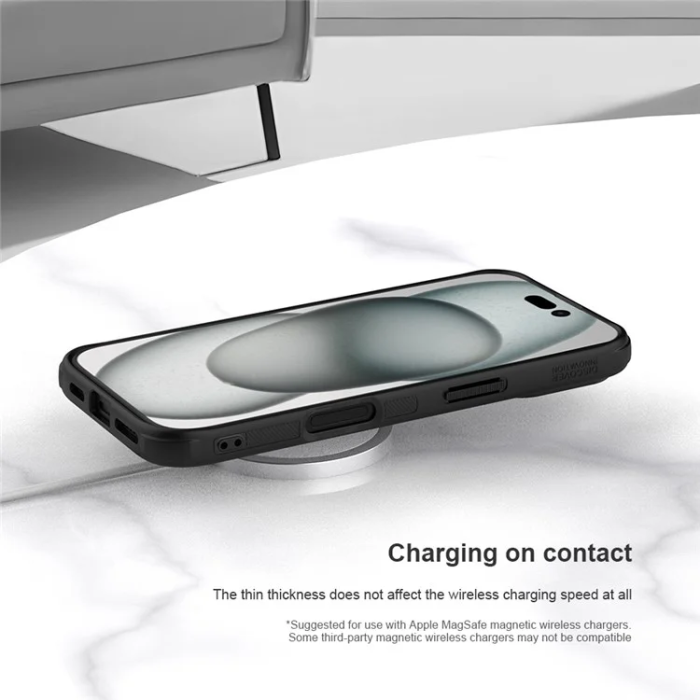 Nillkin - Nillkin iPhone 16 Mobilskal MagSafe Frosted Shield Pro - Svart