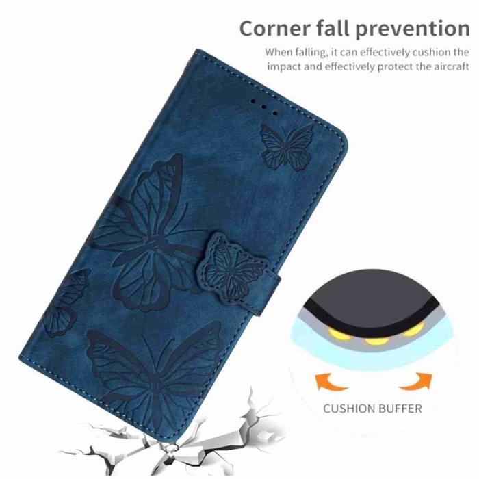 OEM - Samsung Galaxy S26 Ultra Fodral Fjärilsdesign Konstläder - Blå