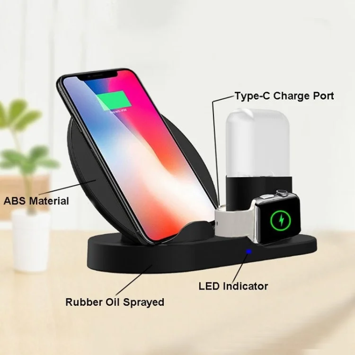 OEM - 3in1 Trådlös Laddare iPhone, Apple Watch, Airpods utan FOD - Vit