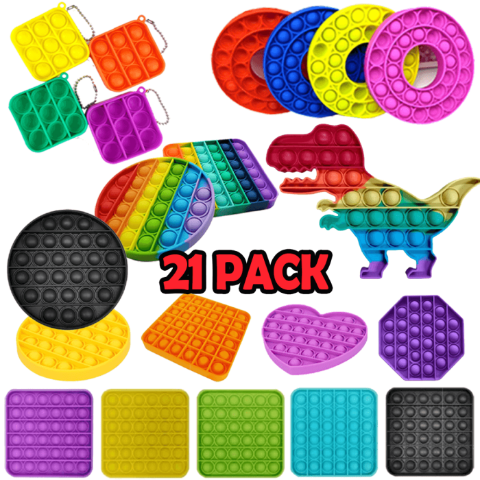 UTGATT5 - 21-Pack Fidget pop-it Sensory Toys för Vuxna & Barn