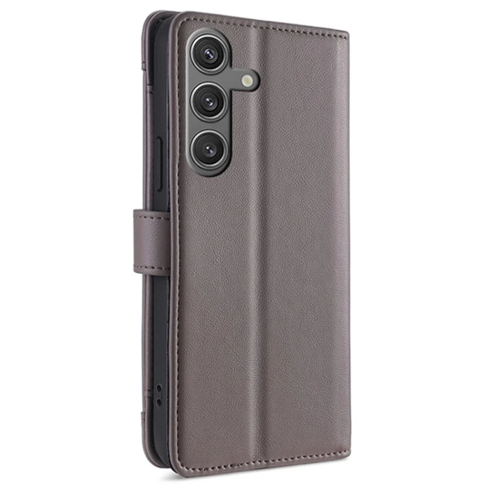 A-One Brand - Galaxy S24 Konstläder Plånboksfodral med 2 Rem - Grå