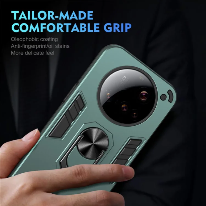 A-One Brand - Xiaomi 15 Ultra Mobilskal Defend Ring Kickstand - Grön