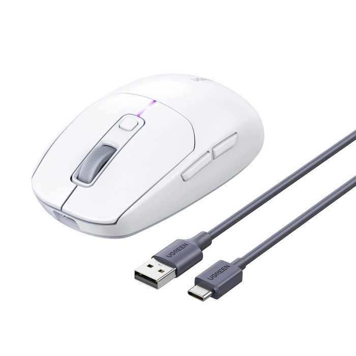 Ugreen - Ugreen MU103 Bluetooth 5.0 Dator Mus/2.4 GHz USB Mottagare - Vit