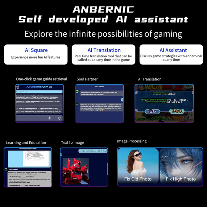 ANBERNIC - ANBERNIC RG Slide Spelkonsol Retro Gamepad Android 13 AI - Vit