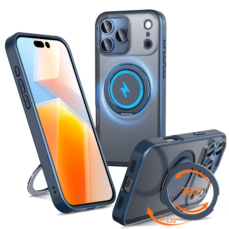 iPhone 17 Pro Max Mobilskal MagSafe TPU+PC Kickstand - Marinblå | 2353 | AlltMobil