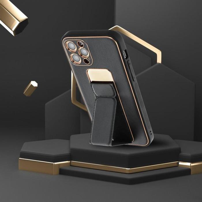 OEM - Galaxy A25 5G Mobilskal Kickstand Läder - Svart