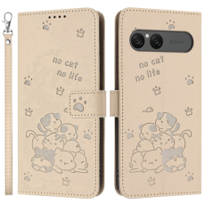 A-One Brand - Sony Xperia 10 VII Plånboksfodral Cats Imprint - Beige