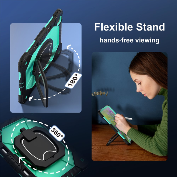 A-One Brand - iPad Air 13(2025/2024) Skal Kickstand - Svart/Mintgrön