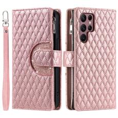 OEM - Glitter Mobilskal till Samsung Galaxy S26 Ultra KonstL&auml;der - Ros&eacute;guld
