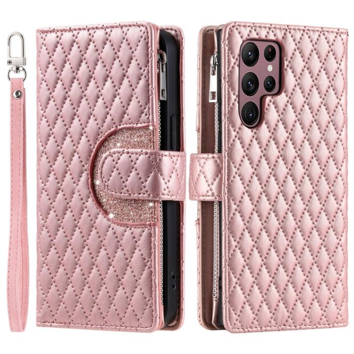 OEM - Glitter Mobilskal till Samsung Galaxy S26 Ultra KonstLäder - Roséguld