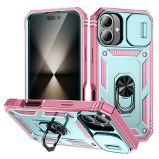 A-One Brand - iPhone 17 Mobilskal Slide Camshield Kickstand - Grön/Rosa