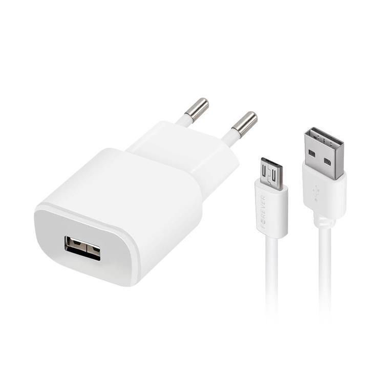 Forever Väggladdare MicroUSB 2A med Kabel - Vit | 505295 | AlltMobil