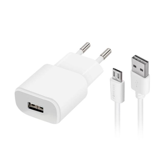 Forever - Forever Väggladdare MicroUSB 2A med Kabel - Vit