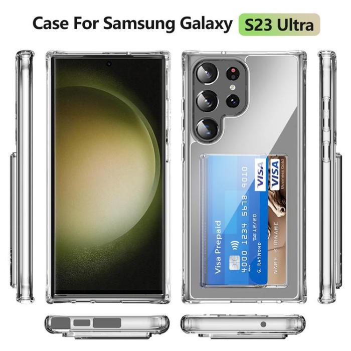 OEM - Galaxy S23 Ultra Mobilskal Korthållare Hybrid Acrylic - Clear