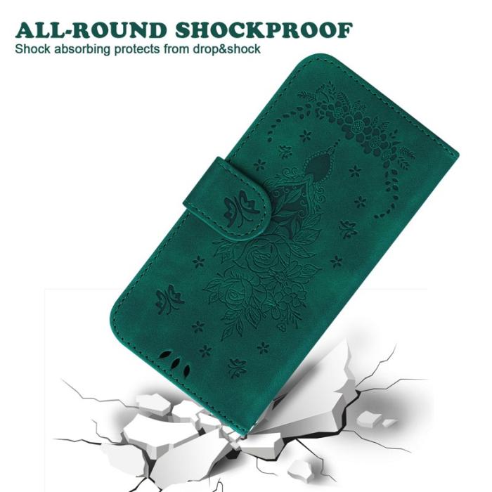 OEM - Samsung Galaxy S26 / S26 Pro Plånboksfodral Konstläder Butterfly Blomma - Grön