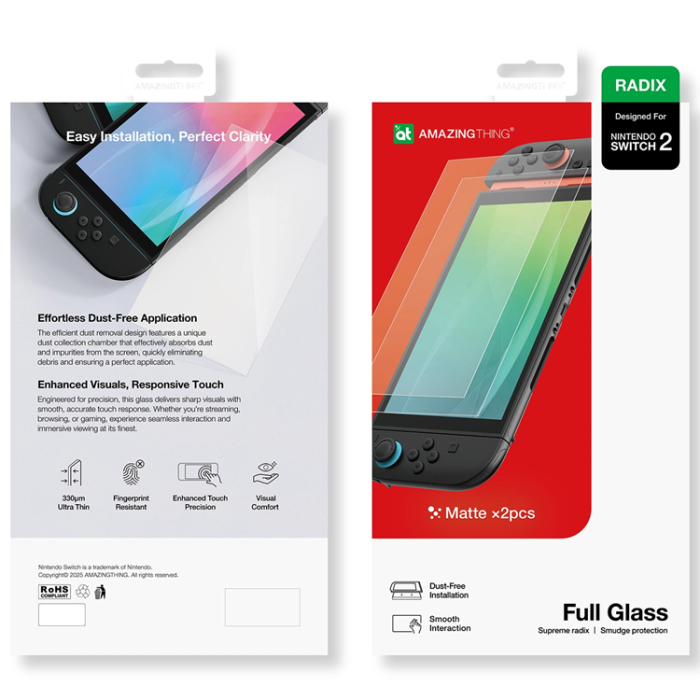 AmazingThing - [2-Pack] AmazingThing Nintendo Switch 2 Härdat glas Skärmskydd