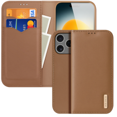Dux Ducis - Dux Ducis iPhone 17 Pro Plånboksfodral Äkta Läder Hivo - Brun