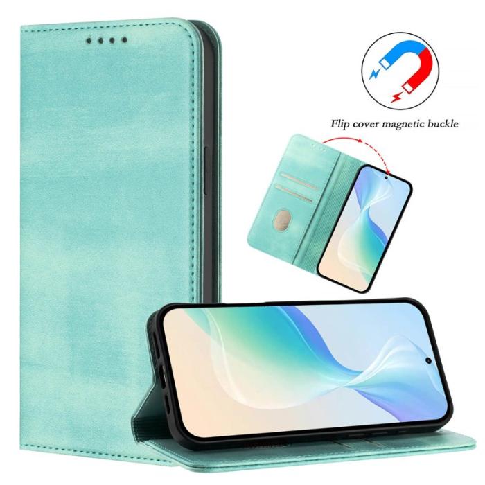 OEM - Samsung Galaxy S26 Ultra Plånboksfodral Konstläder RFID Skydd - Mintgrön