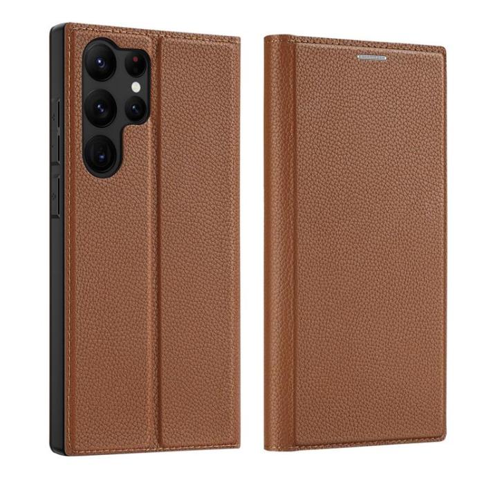 Dux Ducis - Dux Ducis Galaxy S23 Ultra Plånboksfodral Skin X2 - Brun