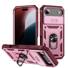 A-One Brand - iPhone Air Mobilskal Slide Camshield Kickstand - Mörkröd